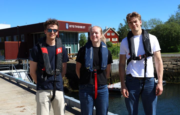 Sommerstudentene Filip Andreas Enger, Kristine Lindefjeld Berg og Mikkel Fredin. Viljar Hanssen er også en del av årets studentteam.