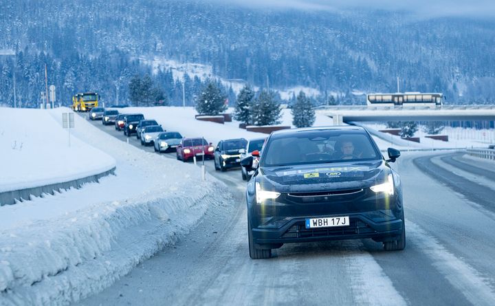 Bilen som gjorde det best var Polestar 3. Den hadde minimalt tap ved at den kjørte bare fire prosent kortere enn den oppgitte rekkevidden.