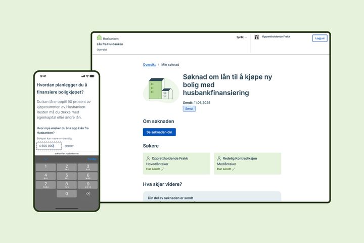 Skjermbilde av Husbankens nye søknadsløsning for privatpersoner.