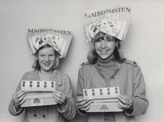 Dette historiske bildet er fra maiblomstsalget i 1969 - 60-årsjubileet.
