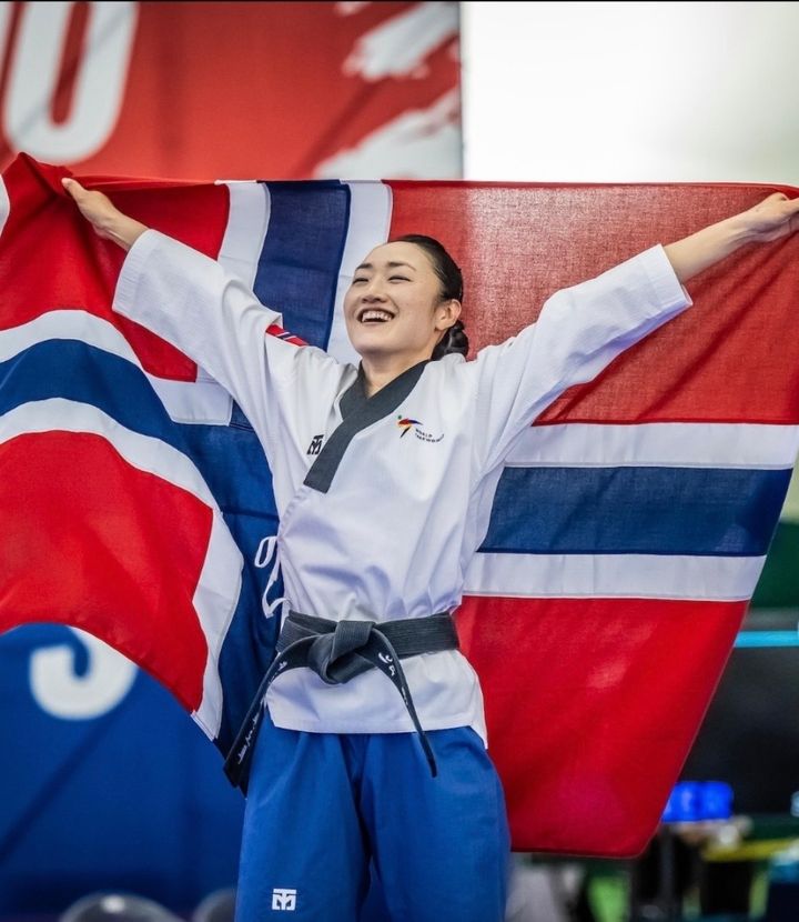 Anna Kim(41) etter siste kampen som sikret henne VM-gull.