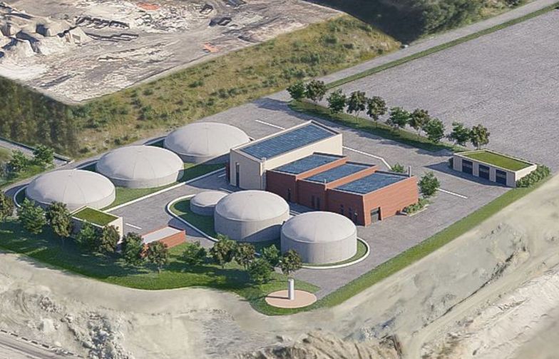 Illustrasjon av biogassanlegg på Voss