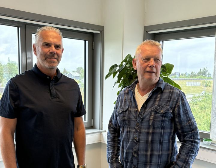 Morten Midtskog og Geir-Vidar Sørheim i Fundamentering AS (FAS). Morten Midtskog tar over som daglig leder.