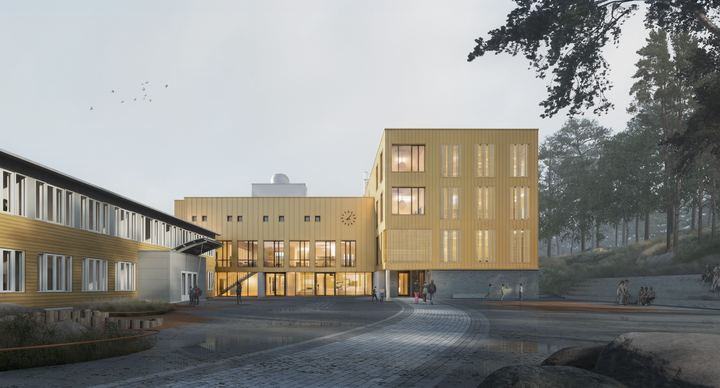 Illustrasjon av nye Greveløkka skole.