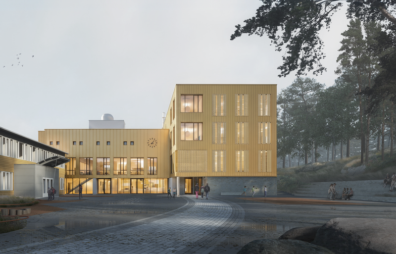 Illustrasjon av nye Greveløkka skole.