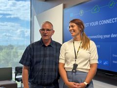 Faglærer Tor Kristian Nystad ved Fagskolen Oslo sammen med Agnete Thorne, HMS-sjef i Betonmast.