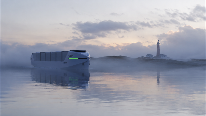 ILLUSTRASJON: Omtrent slik vil Zen sine nye containerskip se ut.