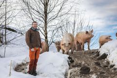 bonde Geir Einar Flathen og heldiggrisene hans