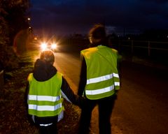 Forskjellen når refleksvesten er på til kveldsturen er enorm.