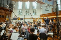 Fra albuminnspillingen i AIR Studios. Royal Philharmonic Orchestra og James Morgan