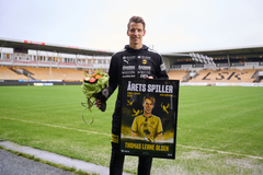 – Det har vært en morsom sesong, sier Lillestrøms Thomas Lehne Olsen. Han topper NTBs spillerbørs med 6,16 poeng. Foto: Fredrik Mørk Granlund / NTB