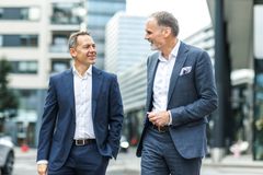 Stefan Langva (t.v.) er ny CCO i Kredinor. Her sammen med CEO Klaus-Anders Nysteen.