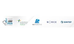 Logoer for European Robotics Forum 2026, inkludert ERF 2026, euRobotics, NORCE og SINTEF.