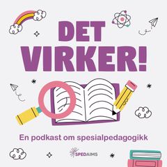 I podkasten "Det virker!" møtes eksperter fra forskning og praksis for å snakke og diskutere rundt spennende problemstillinger innen spesialpedagogikk. Podkasten er produsert av SpedAims - Senter for spesialpedagogisk forskning og inkludering.