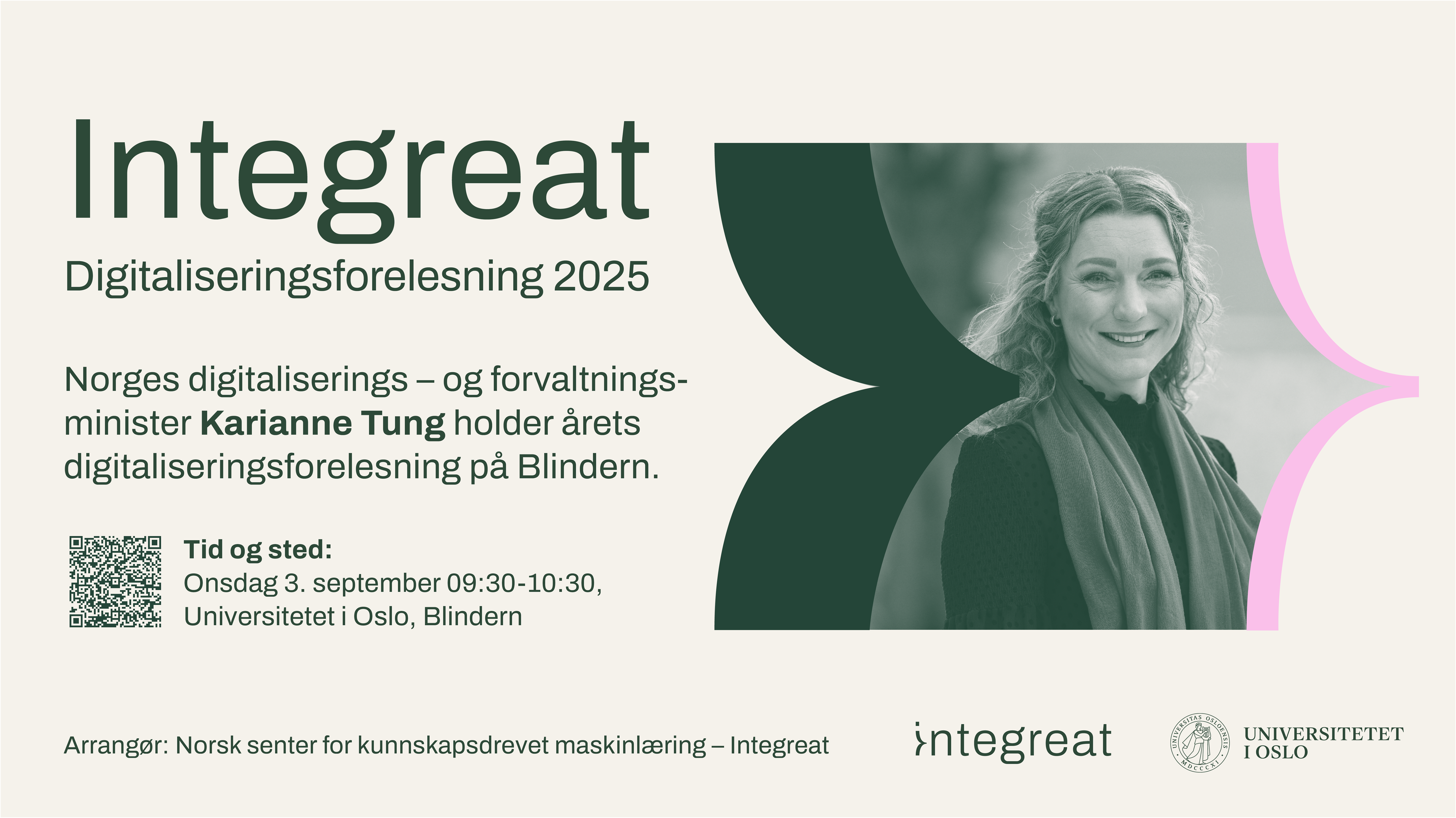 Møt digitaliseringsminister Karianne Tung på UiO 3. september