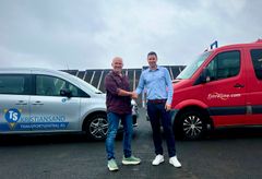 Daglig leder Ole Tommy Olsen i Transportsentralen og fraktsjef i Fjord Line Håkon Leidland