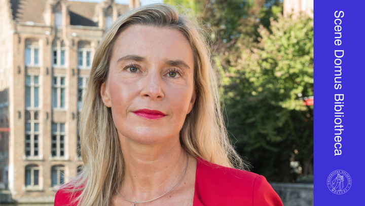 Federica Mogherini er rektor ved College of Europe i Brugge. Mogherini er tidligere høyrepresentant for EU i utenriks- og sikkerhetspolitikk og visepresident i Europakommisjonen 2014-2019. Hun har også vært utenriksminister i Italia.