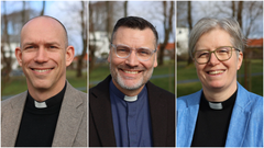 En av disse blir ny biskop i Stavanger bispedømme: Tor Magne Nesvik, Vidar Mæland Bakke, Karen Margrete Mestad.