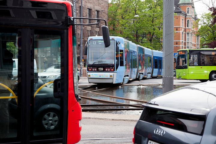 Trafikk på Solli plass i Oslo