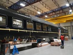 Utsiden av det første nye fjerntoget som er i produksjon i Sveits. Foto: Stadler.