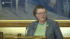 Kathy Lie på Stortingets talestol