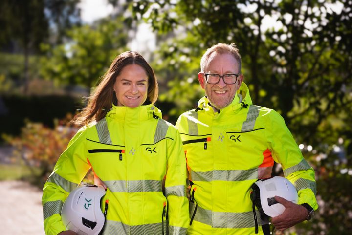 Martine Drevvatne HMS-sjef, og Kim Robert Lisø, konsernsjef i GK.