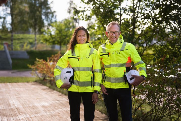 Martine Drevvatne, HMS-direktør, og Kim Robert Lisø, konsernsjef i GK.