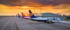 Ryaniar fly på bakken