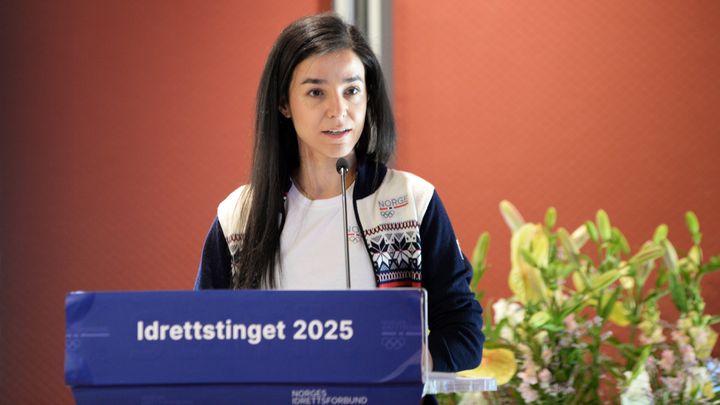 Idrettspresident Zaineb Al-Samarai under idrettstinget i mai.