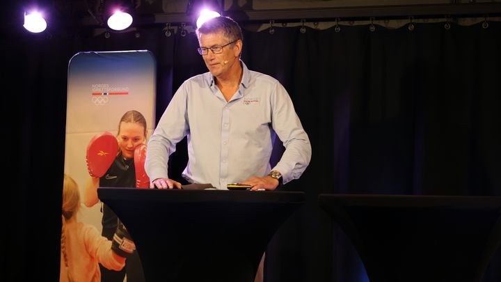Toppidrettssjef Tore Øvrebø under onsdagens seminar i Arendal.