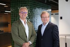 Seniorkonsulent Lars Mæhle og Rolf Ellingsen Aaneland, adm. direktør i Geelmuyden Kiese.