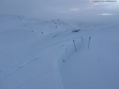 Svært lett å løse ut skred i dag. Her fra Kopperfjellet i Ofoten.