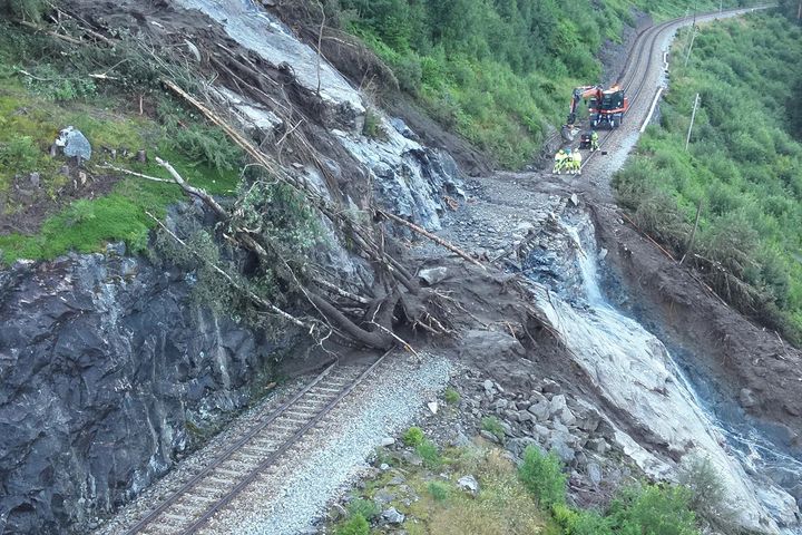Jordskred over Raumabanen