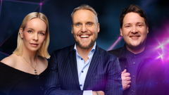 Dommerne Christine Dancke og Kristoffer Olsen kan frede en artist i hver sending. Her med programleder Stian Staysman Thorbjørnsen i midten.