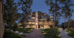 Ett av konseptene som ikke ble innstilt som vinner, var "Normannskollen" av BIG Bjarke Ingels Group med AART Architects. Slik så deres forslag ut, sett fra Ensjøveien.