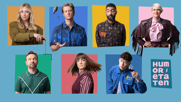 Maria Stavang, Christian Mikkelsen, Arman Surizehi, Sigrid Bonde Tusvik, John Brungot, Mathea Josefsen og David Mokel er klare med andre sesong av «Humoretaten» på NRK.