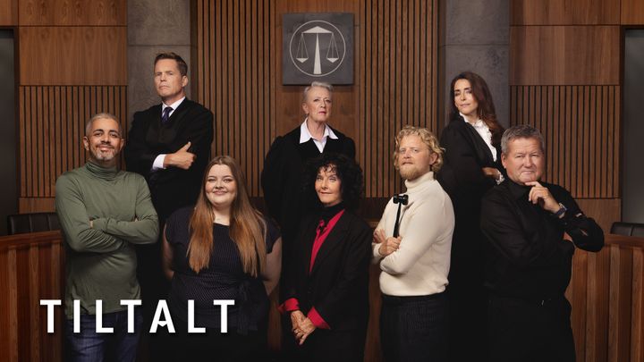 Disse er med i den nye NRK-serien «Tiltalt». Øverst fra venstre: Marius Dietrichson, Berit Reiss Andersen og Siri Ross Wessel. Nederst fra venstre: Yousef Hadaoui, Anine Olsen, Unni Lindell, Gaute Berg Næss og Bjarne Brøndbo.