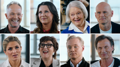 Jon Øigarden, Märtha Louise, Gro Harlem Brundtland, Ståle Solbakken, Therese Johaug, Anne B. Ragde, Simen Velle og Petter Stordalen.