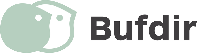 Bufdir-logo: to snakkebobler ved siden av navnet