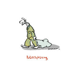 Illustrasjon av ordet puteflyktning