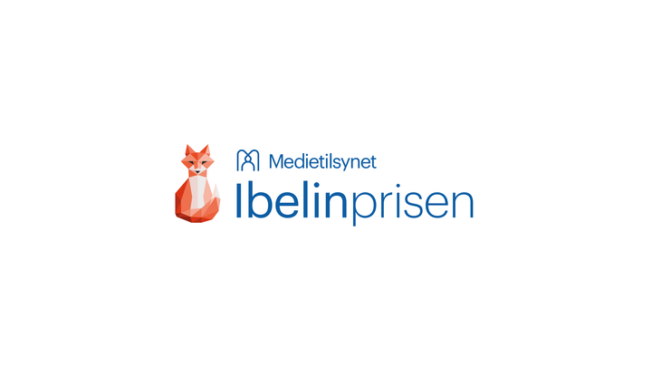 Logo for Ibelinprisen, med den røde reven vinneren skal få en statuett av.