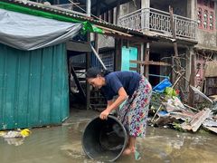 Syklonen Mocha er en av de sterkeste som har truffet Myanmar noensinne. Om lag 5,4 millioner mennesker bor i områdene som er rammet. Foto: UNOCHA/Zaw Win.