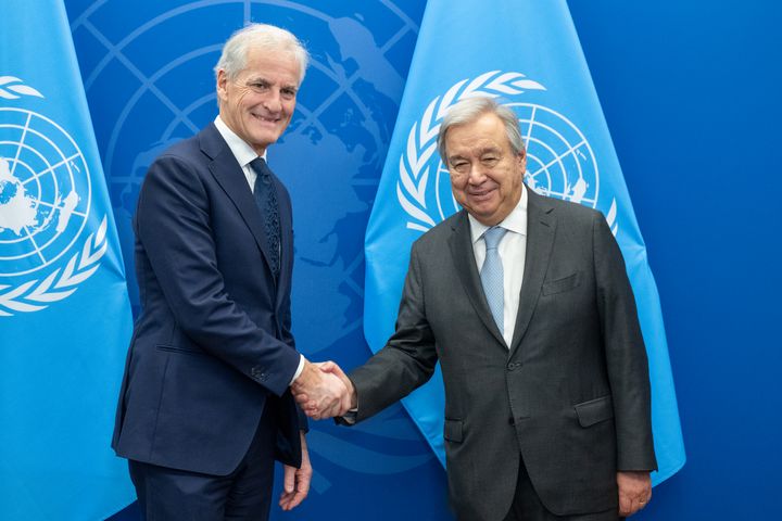 Statsminister Jonas Gahr Støre møtte FNs generalsekretær António Guterres for to uker siden.