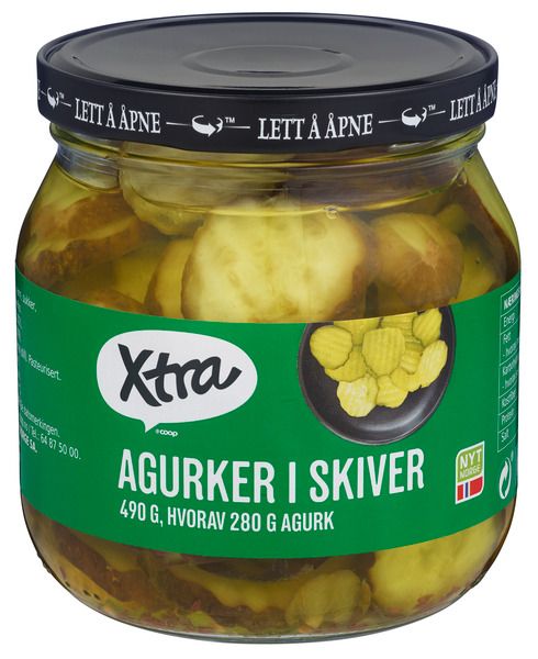 Xtra agurker i skiver 490 g