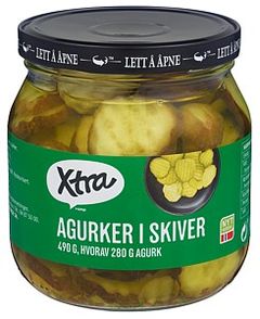 Xtra agurker i skiver 490 g