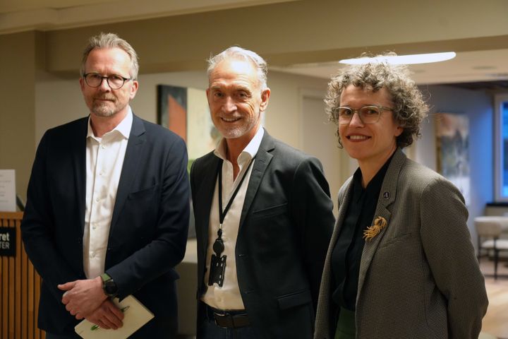 Geir Røsvoll (Unio kommune), Tor Arne Gangsø (KS) og Tonje Leborg (Akademikerne kommune)