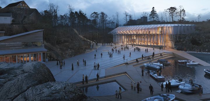 Vest-Agder-museets nye museumsbygg på Odderøya. Render: Helen&Hard