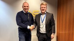 Richard Kvalevaag, administrerende direktør i Vassbakk & Stol og Jone Klingsheim, distriktssjef for Stavanger i Skanska.