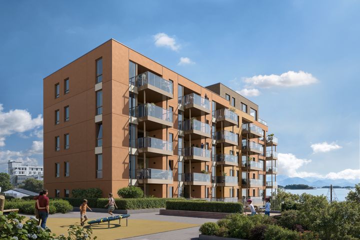 Skissetegning som viser byggetrinn 2 av boligprosjektet Grand Fiære