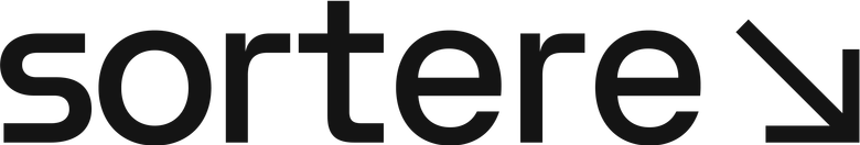 logoen til Sortere i svart.